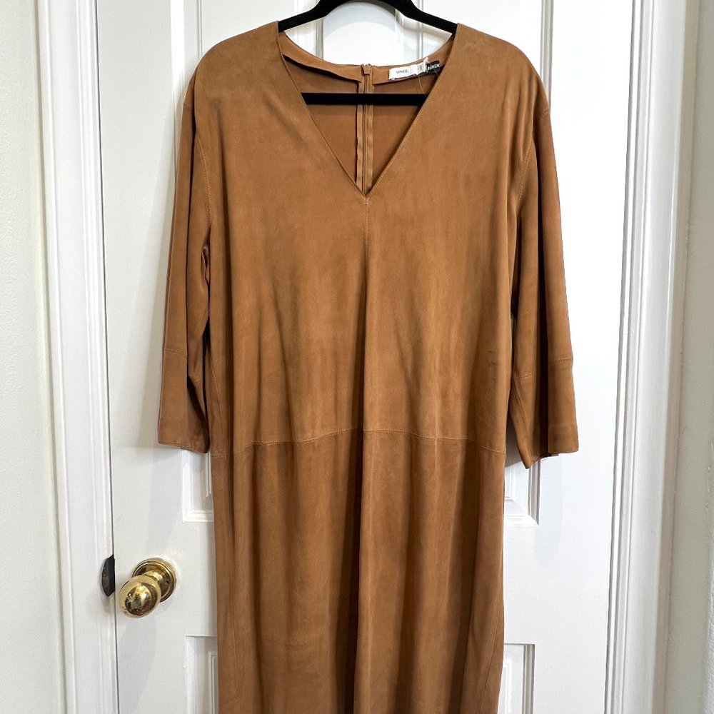 NWT Vince Khaki Suede Shift Dress from Bergdorf Goodman